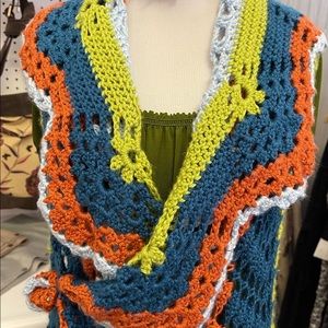 Hand crocheted sweater vest